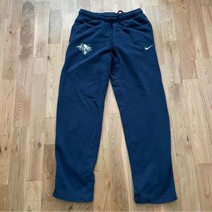 Nike Villanova University Wildcats Swoosh Logo Check Navy Blue Jogger Sweatpants
